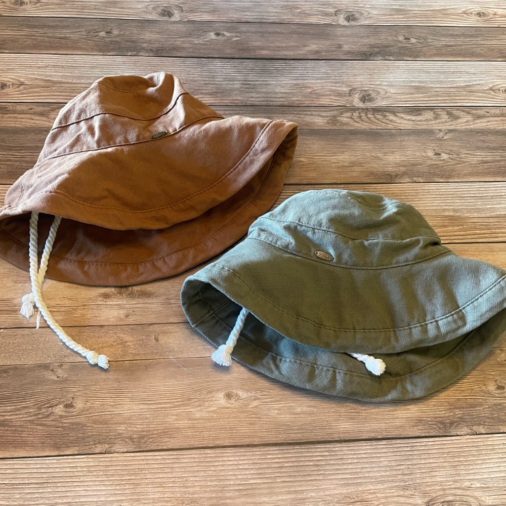 2 Scala Cotton Hats ~ Olive & Rust